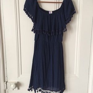 Francesca’s Alya Navy off shoulder dress size L